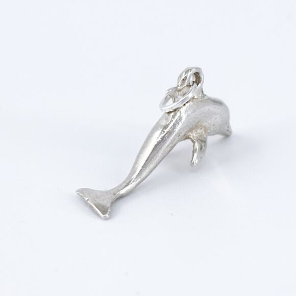Vintage Sterling Silver 925 Dolphin Charm Pendant - Picture 6 of 10